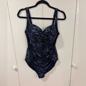 Nip Tuck Swim Garden Line Foil Tummy Control One
Piece Swimsuit